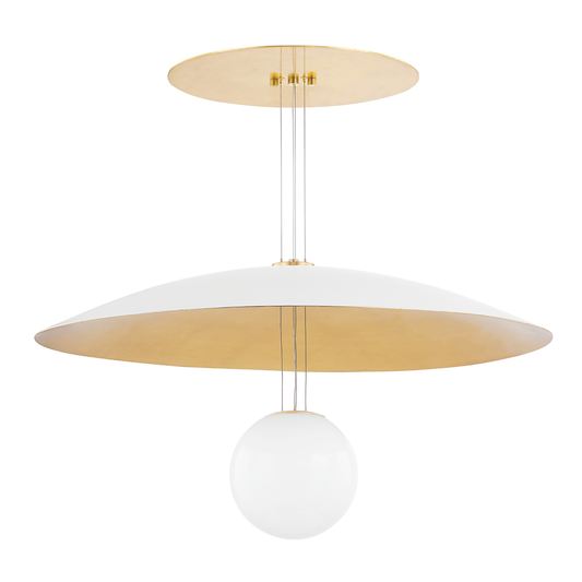 Brim Large Chandelier - Soft White/Gold Leaf by Hudson Valley Lighting