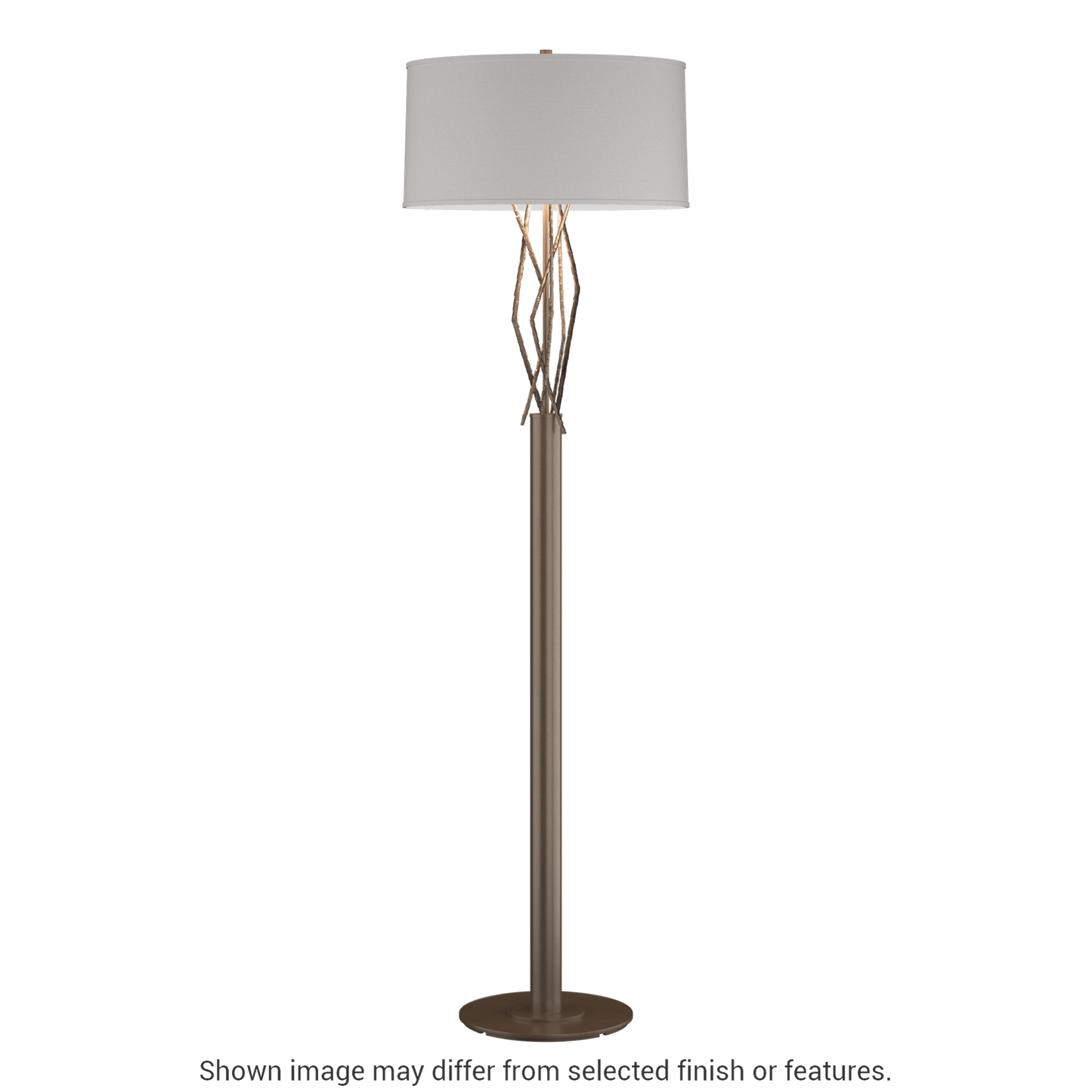 Brindille Floor Lamp - Bronze - Flax Shade by Hubbardton Forge