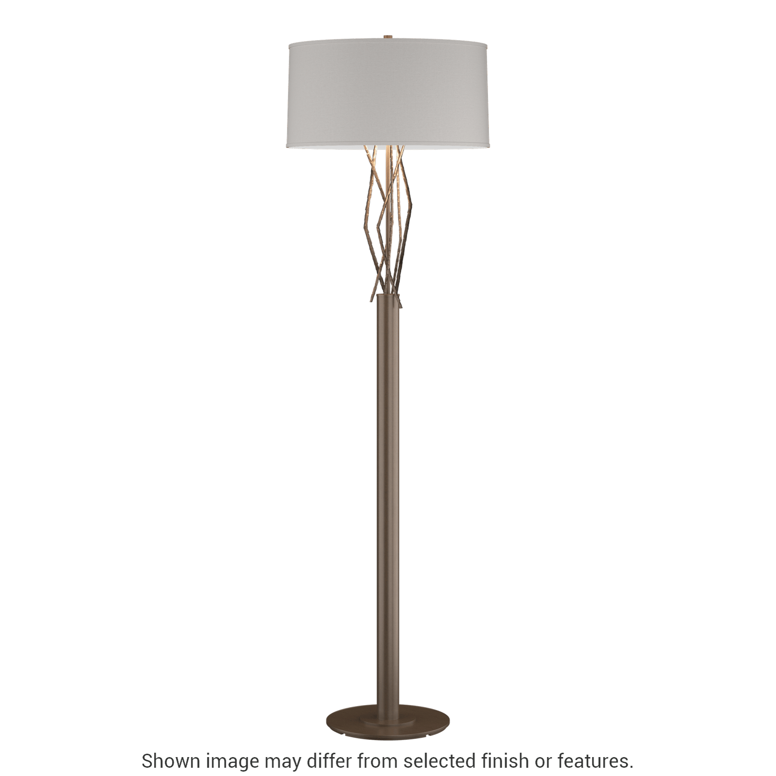 Brindille Floor Lamp - Bronze - Flax Shade by Hubbardton Forge