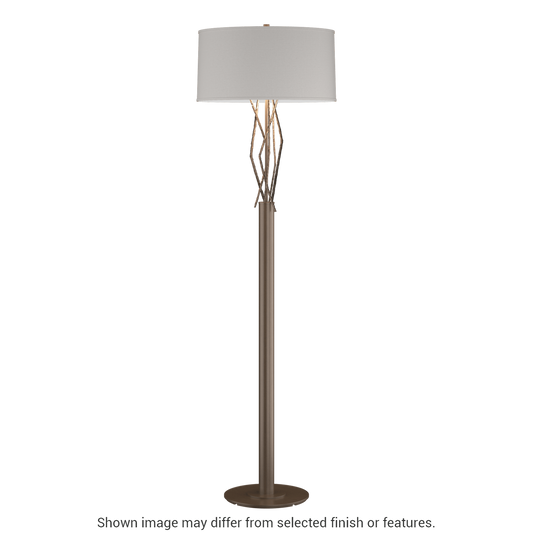 Brindille Floor Lamp - Bronze - Flax Shade by Hubbardton Forge