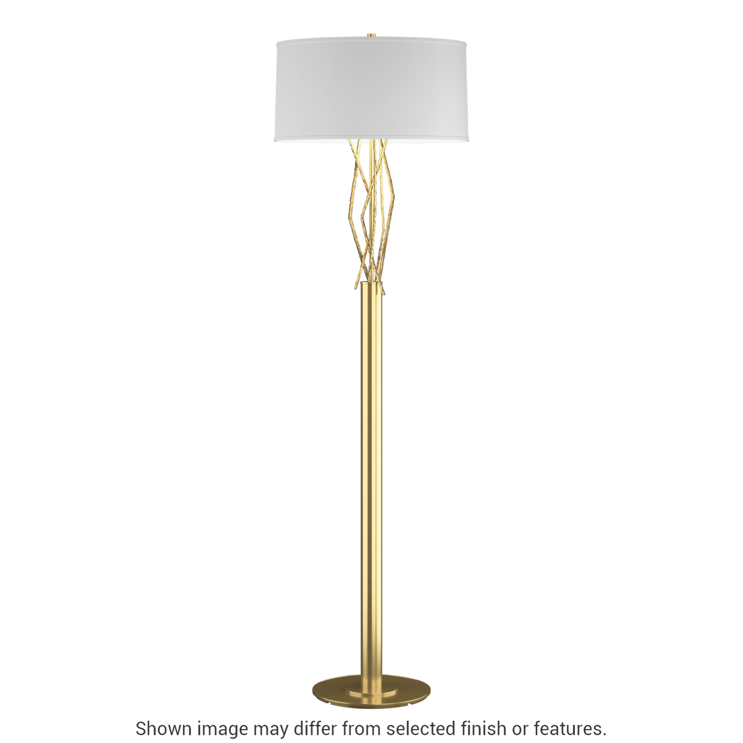 Brindille Floor Lamp - Modern Brass - Natural Anna Shade by Hubbardton Forge
