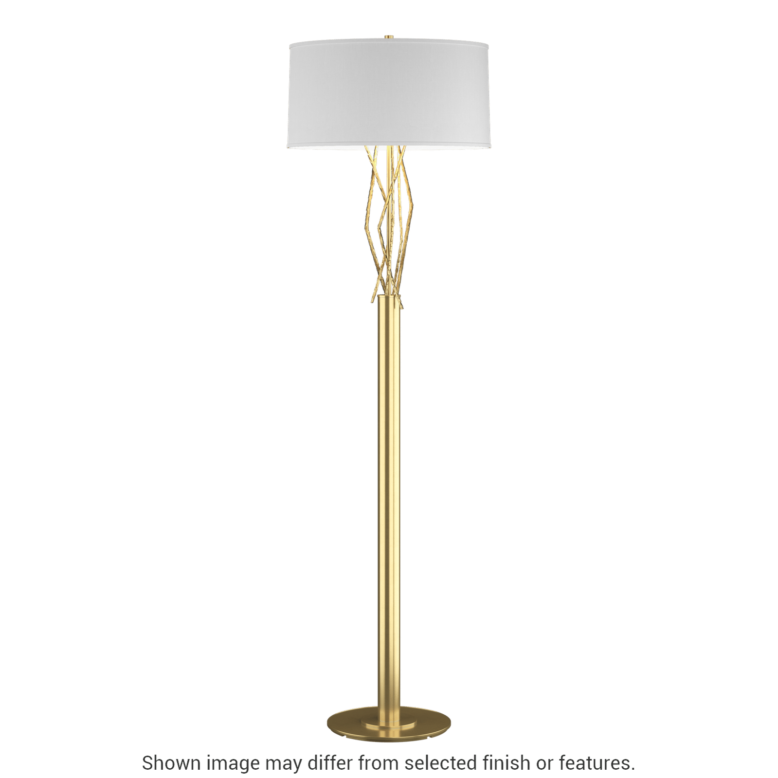 Brindille Floor Lamp - Modern Brass - Natural Anna Shade by Hubbardton Forge