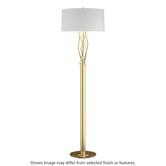 Brindille Floor Lamp - Modern Brass - Natural Anna Shade by Hubbardton Forge