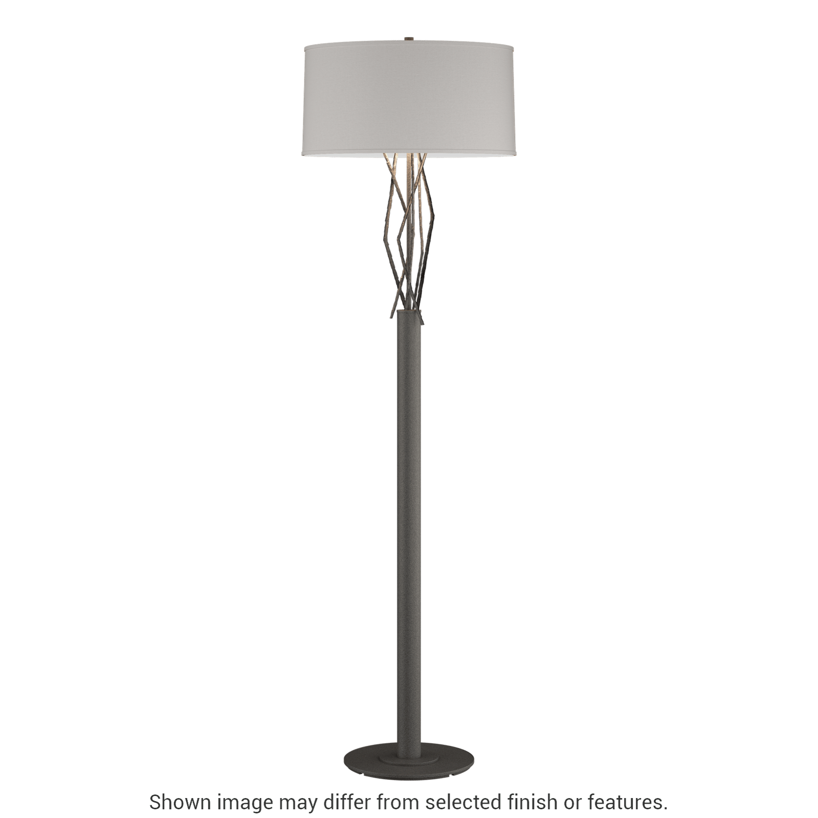 Brindille Floor Lamp - Natural Iron - Flax Shade by Hubbardton Forge