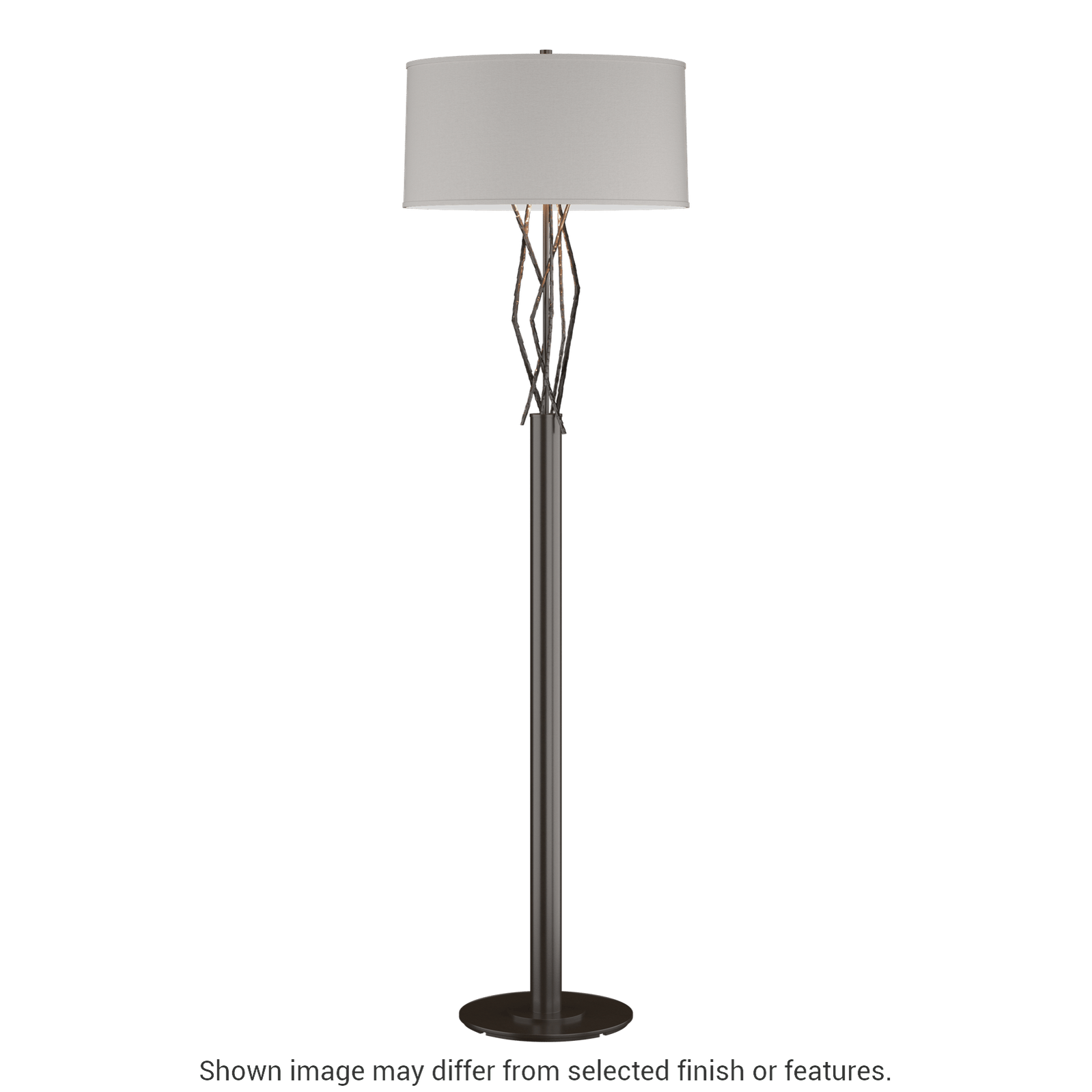 Brindille Floor Lamp - Oil Rubbed Bronze - Flax Shade by Hubbardton Forge