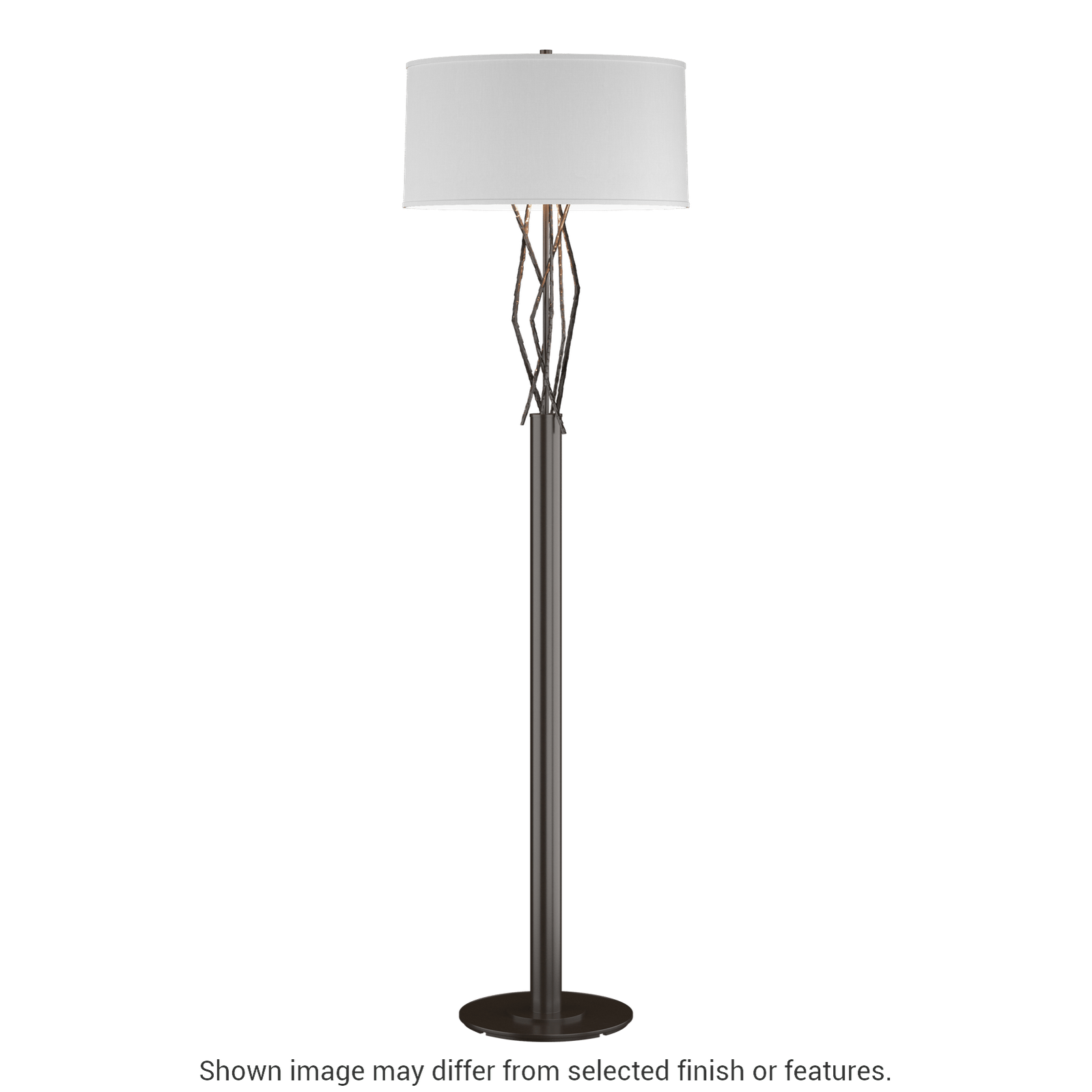 Brindille Floor Lamp - Oil Rubbed Bronze - Natural Anna Shade by Hubbardton Forge