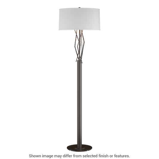 Brindille Floor Lamp - Oil Rubbed Bronze - Natural Anna Shade by Hubbardton Forge