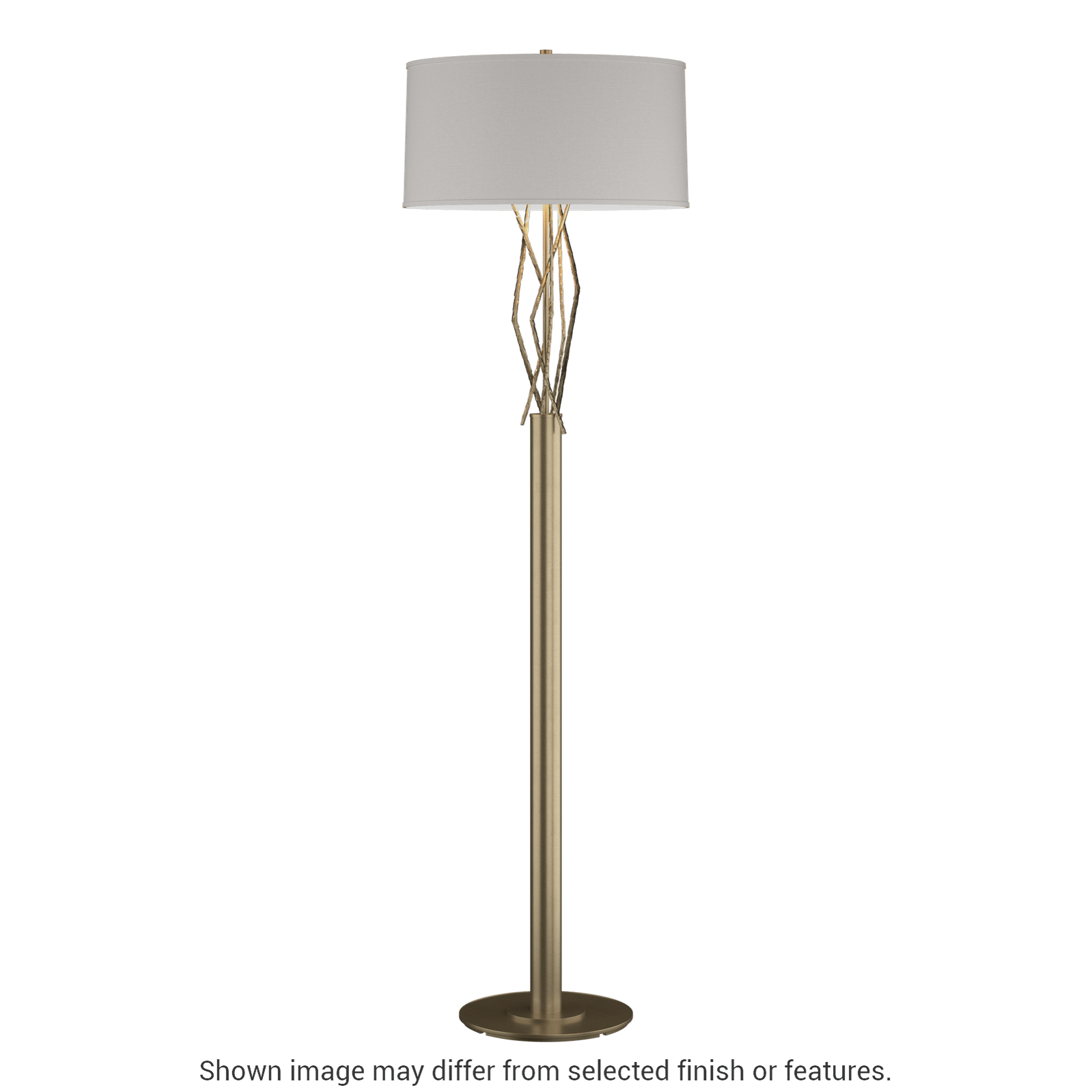 Brindille Floor Lamp - Soft Gold - Flax Shade by Hubbardton Forge