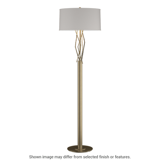 Brindille Floor Lamp - Soft Gold - Flax Shade by Hubbardton Forge