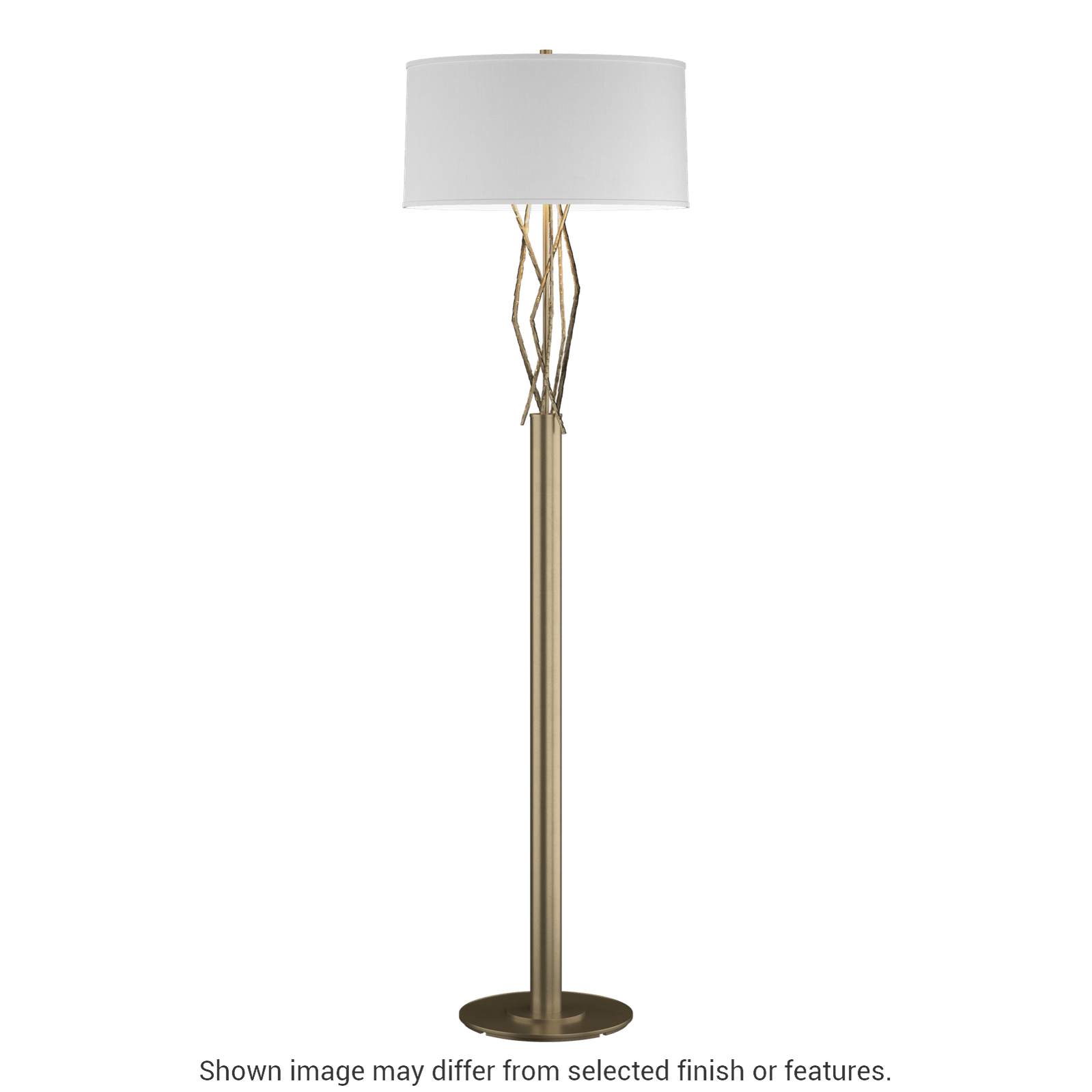 Brindille Floor Lamp - Soft Gold - Natural Anna Shade by Hubbardton Forge
