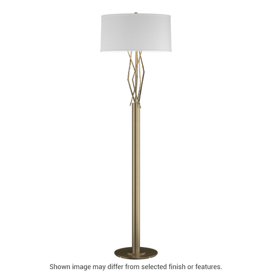 Brindille Floor Lamp - Soft Gold - Natural Anna Shade by Hubbardton Forge