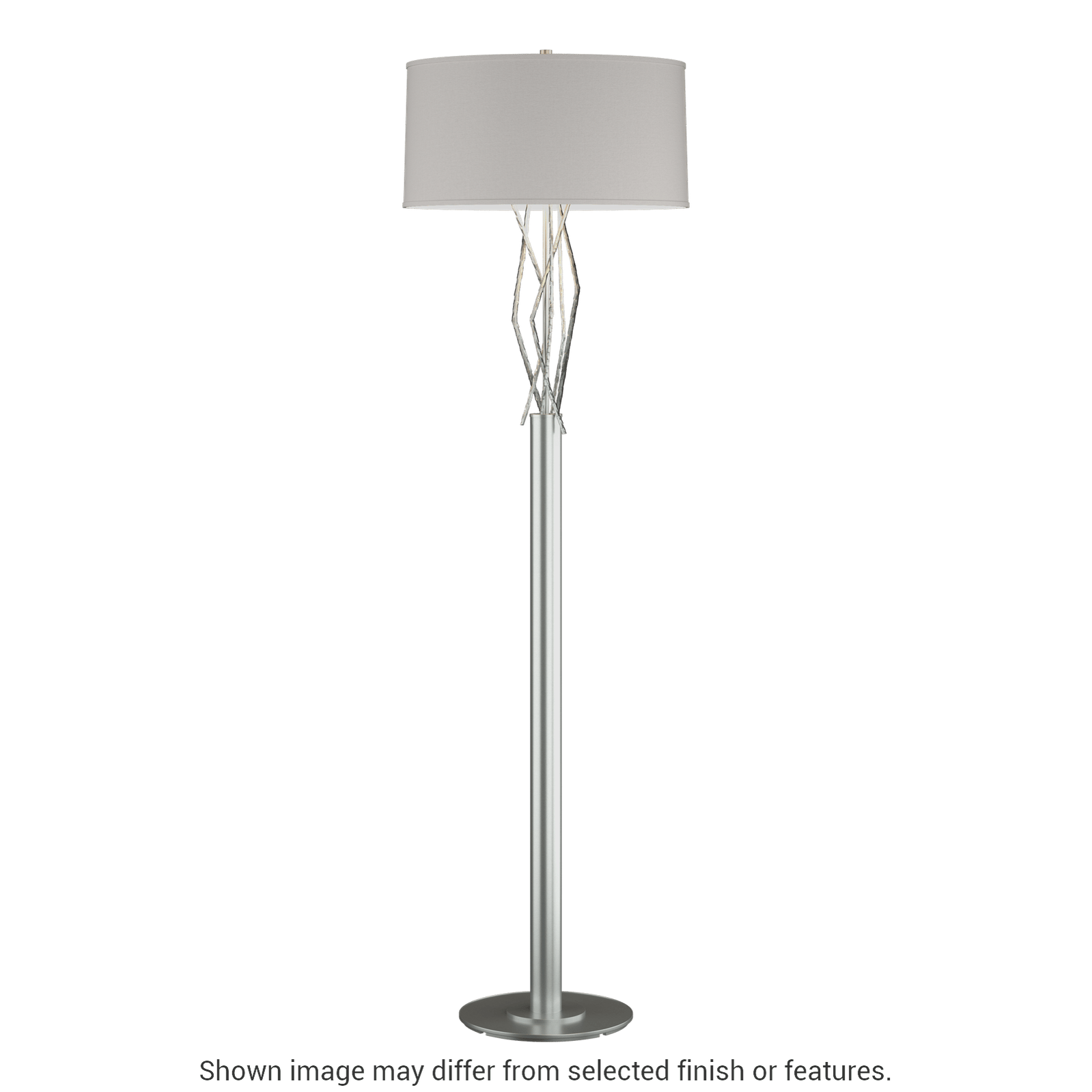 Brindille Floor Lamp - Vintage Platinum - Flax Shade by Hubbardton Forge