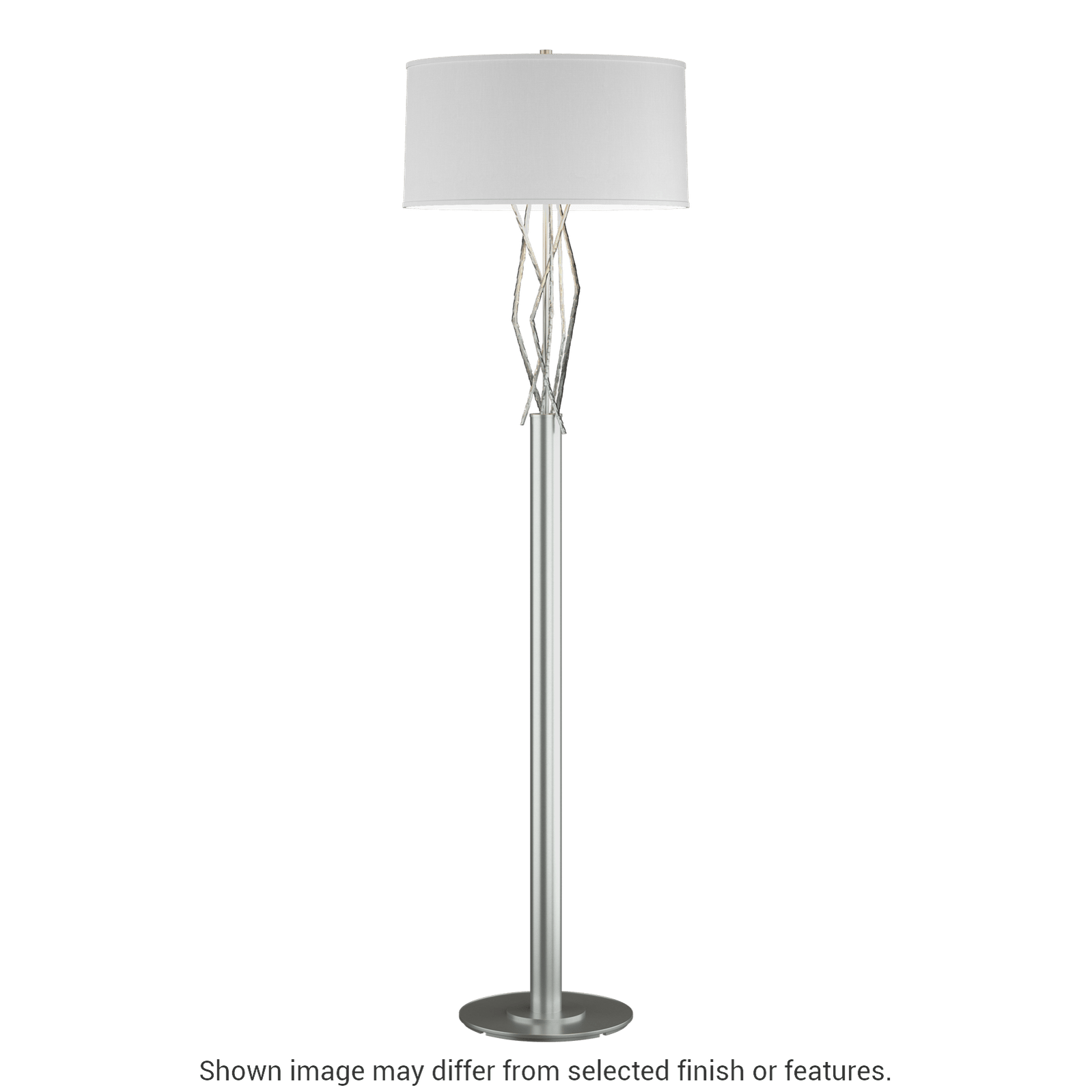 Brindille Floor Lamp - Vintage Platinum - Natural Anna Shade by Hubbardton Forge