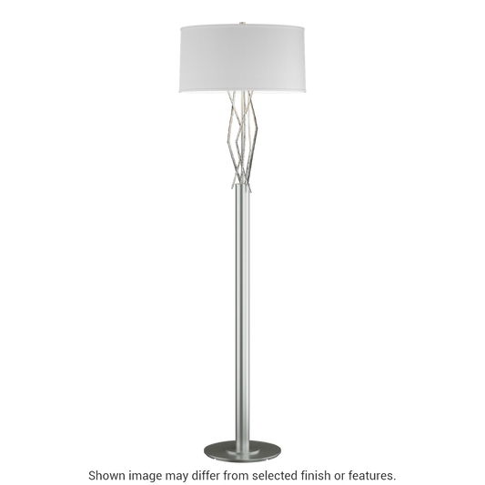 Brindille Floor Lamp - Vintage Platinum - Natural Anna Shade by Hubbardton Forge