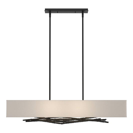 Brindille Pendant - Black - Flax Shade by Hubbardton Forge