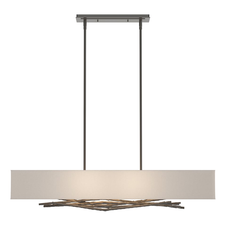 Brindille Pendant - Dark Smoke - Flax Shade by Hubbardton Forge