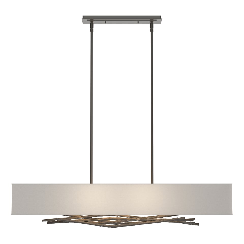 Brindille Pendant - Dark Smoke - Natural Anna Shade by Hubbardton Forge