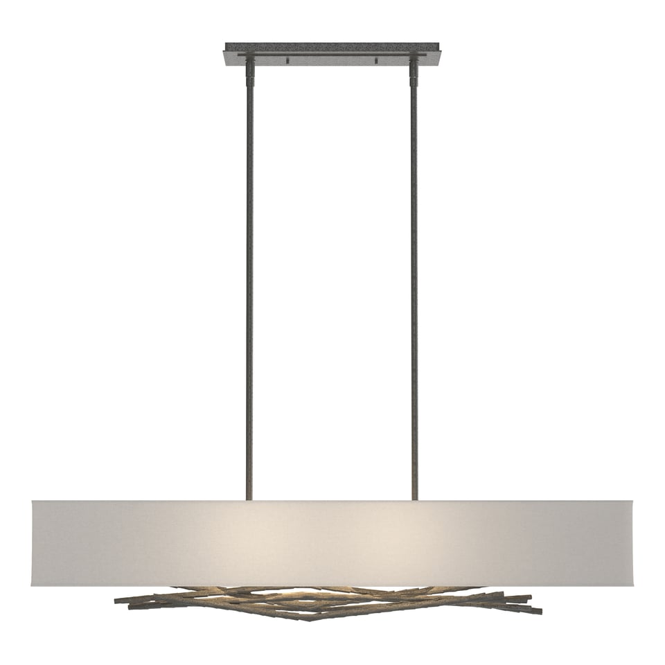 Brindille Pendant - Natural Iron - Natural Anna Shade by Hubbardton Forge