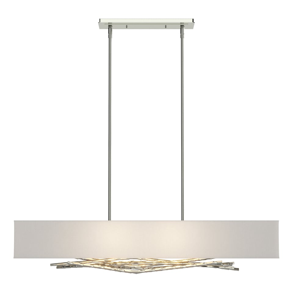 Brindille Pendant - Vintage Platinum - Flax Shade by Hubbardton Forge