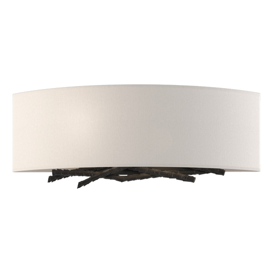 Brindille Sconce - Black - Flax Shade by Hubbardton Forge