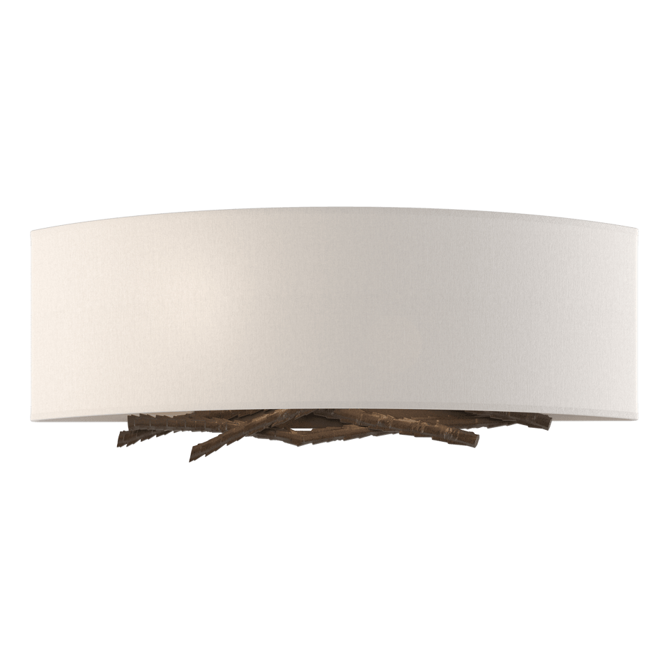 Brindille Sconce - Bronze - Flax Shade by Hubbardton Forge