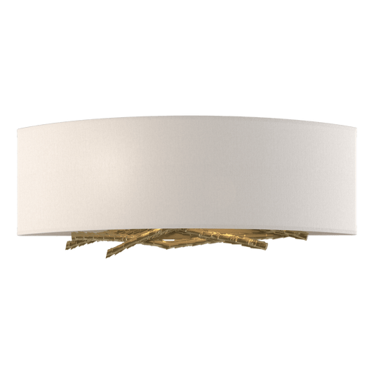 Brindille Sconce - Modern Brass - Flax Shade by Hubbardton Forge