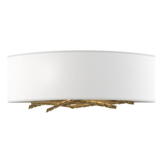 Brindille Sconce - Modern Brass - Natural Anna Shade by Hubbardton Forge