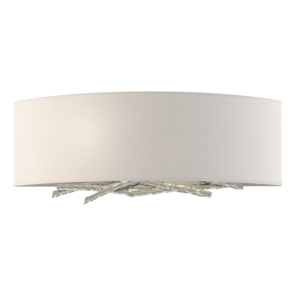 Brindille Sconce - Sterling - Flax Shade by Hubbardton Forge