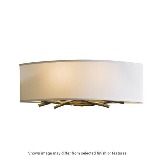 Brindille Sconce - White - Natural Anna Shade by Hubbardton Forge