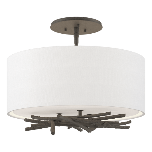 Brindille Semi-Flush - Natural Iron - Natural Anna Shade by Hubbardton Forge