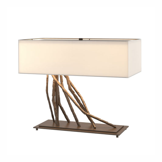 Brindille Table Lamp - Bronze - Natural Anna Shade by Hubbardton Forge