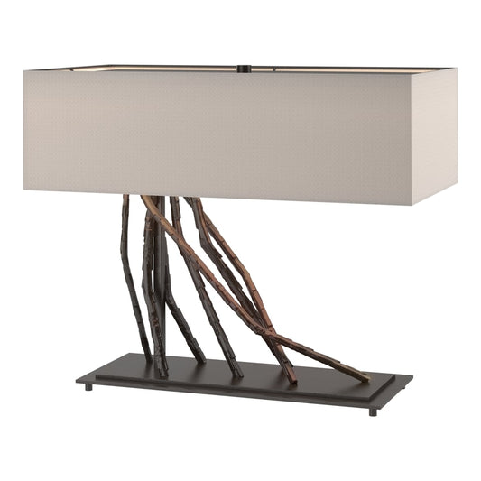 Brindille Table Lamp - Oil Rubbed Bronze - Flax Shade by Hubbardton Forge
