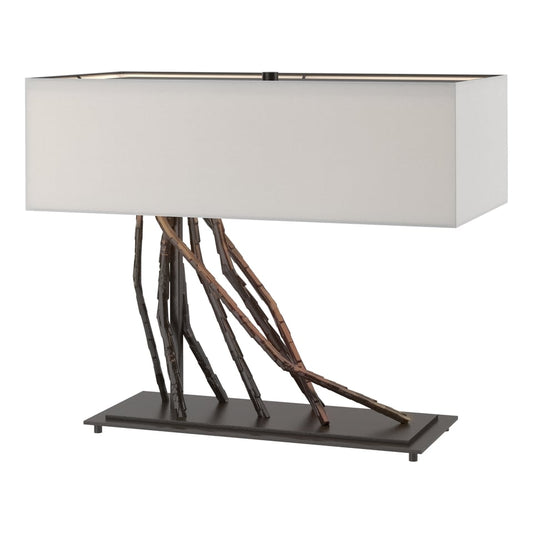 Brindille Table Lamp - Oil Rubbed Bronze - Natural Anna Shade by Hubbardton Forge