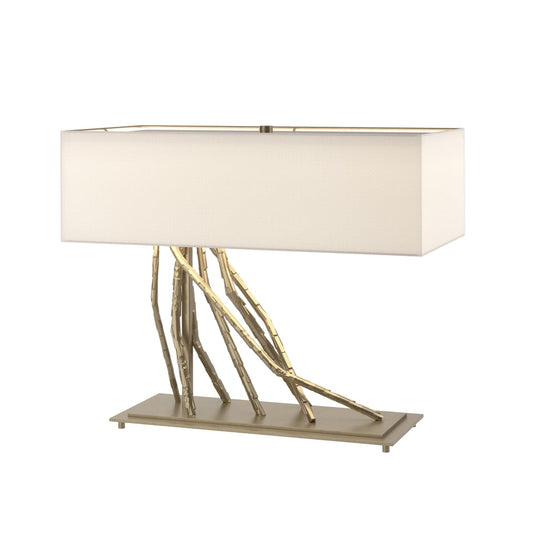 Brindille Table Lamp - Soft Gold - Flax Shade by Hubbardton Forge