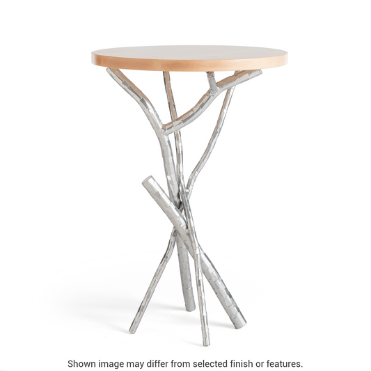 Brindille Wood Top Accent Table - White - Maple Natural Accent by Hubbardton Forge