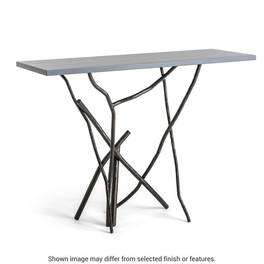 Brindille Wood Top Console Table - Dark Smoke - Maple Grey Wood Top Accent by Hubbardton Forge