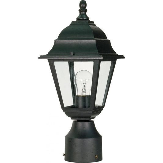 Briton - 1 Light 14'' Post Lantern with Clear Glass - Textured Black Finish - Satco 60-548