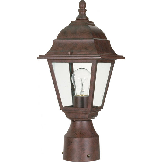 Briton - 1 Light 14" Post Lantern with Clear Seeded Glass - Old Bronze Finish - Satco 60-547