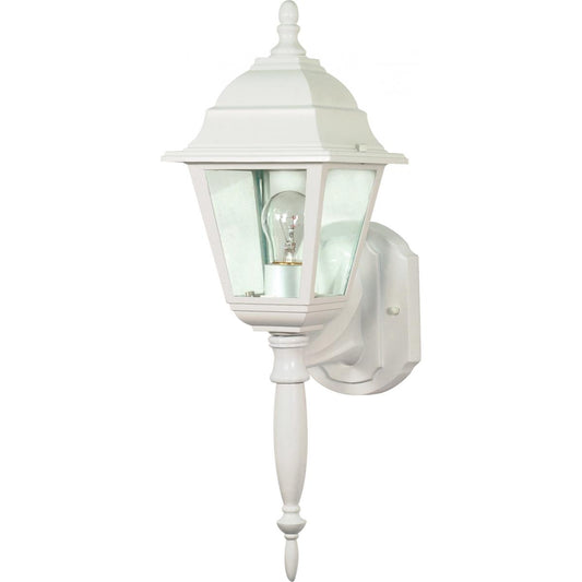 Briton - 1 Light 18" Wall Lantern with Clear Seeded Glass - White Finish - Satco 60-540