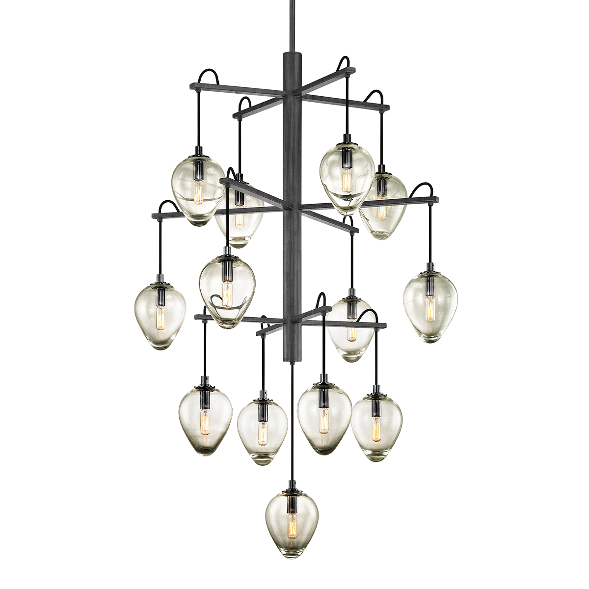 Brixton Chandelier - 13-Light - Graphite/Black Chrome - Troy Lighting F6208-GRA/BCR