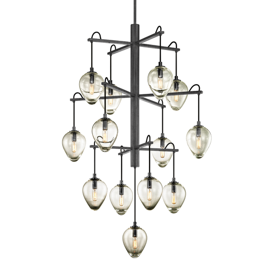 Brixton Chandelier - 13-Light - Graphite/Black Chrome - Troy Lighting F6208-GRA/BCR