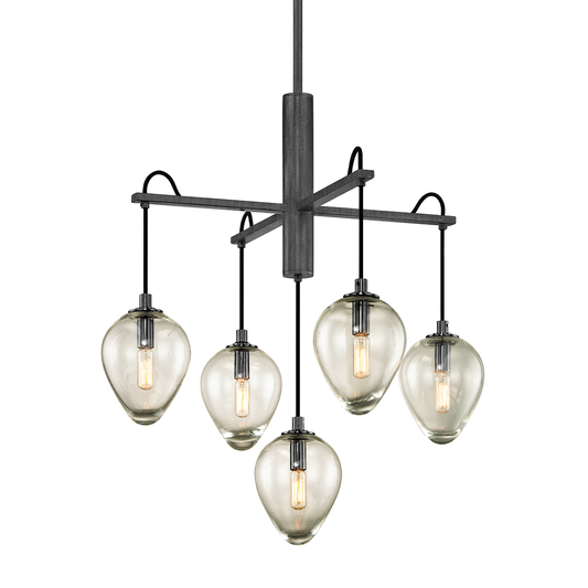 Brixton Chandelier - 5-Light - Graphite - Troy Lighting F6206-GRA/BCR