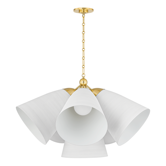 Bronson Chandelier - Aged Brass/White Plaster by Hudson Valley Lighting
