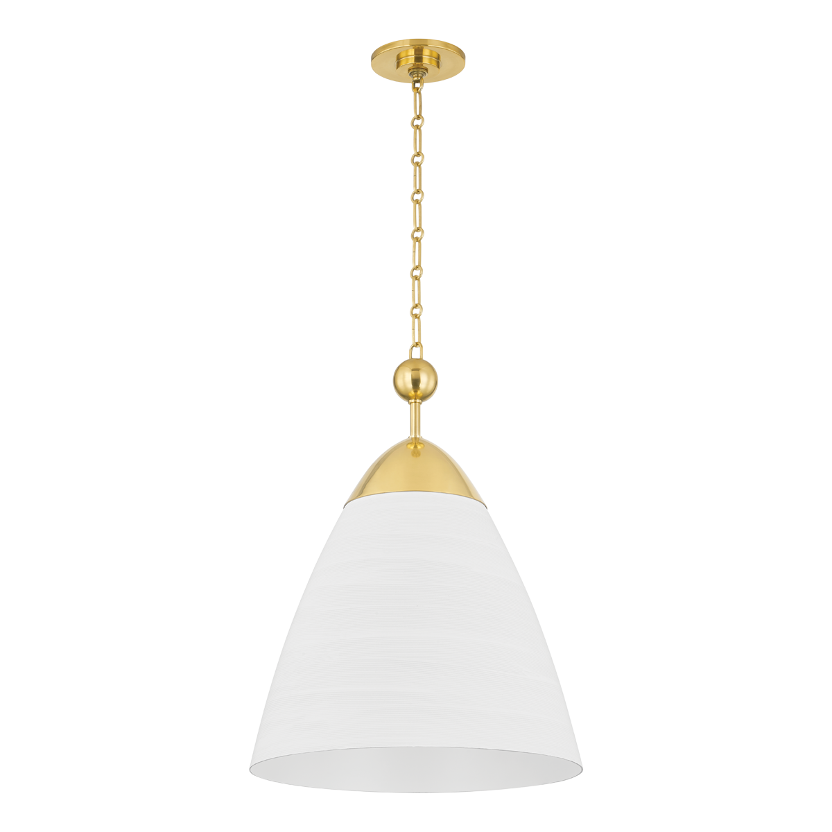 Bronson Large Pendant - Aged Brass/White Plaster by Hudson Valley Lighting