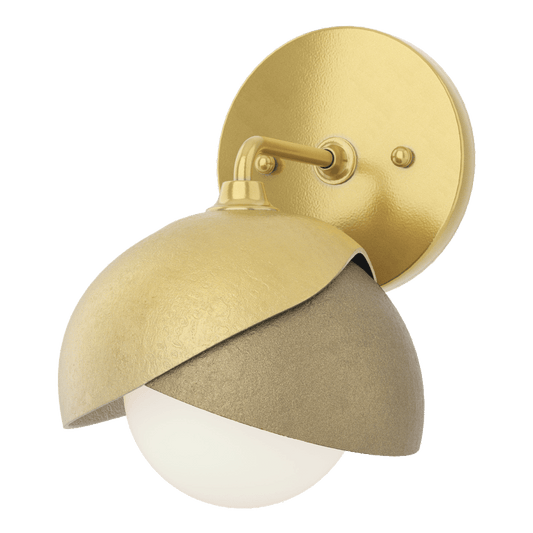 Brooklyn 1-Light Double Shade Bath Sconce - Modern Brass - Soft Gold Accent by Hubbardton Forge