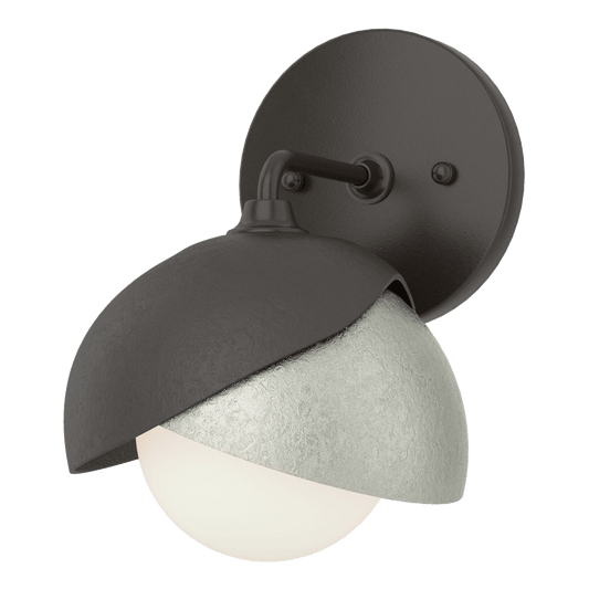 Brooklyn 1-Light Double Shade Bath Sconce - Oil Rubbed Bronze - Sterling Accent by Hubbardton Forge