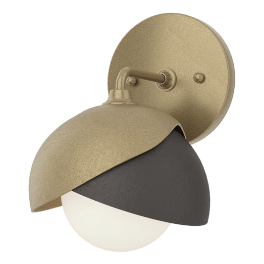 Brooklyn 1-Light Double Shade Bath Sconce - Soft Gold - Oil Rubbed Bronze Accent by Hubbardton Forge