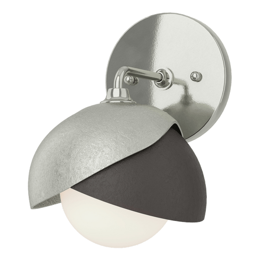 Brooklyn 1-Light Double Shade Bath Sconce - Sterling - Oil Rubbed Bronze Accent by Hubbardton Forge