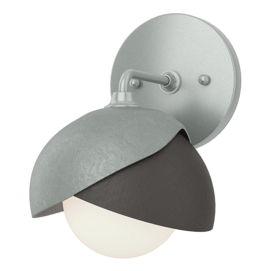 Brooklyn 1-Light Double Shade Bath Sconce - Vintage Platinum - Oil Rubbed Bronze Accent by Hubbardton Forge