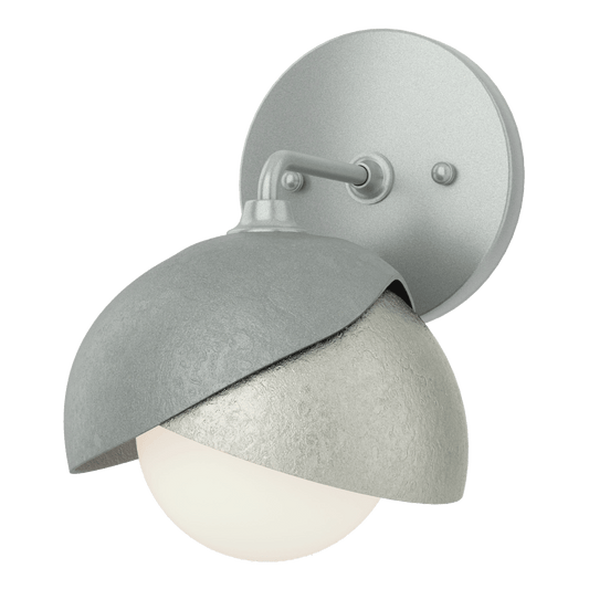 Brooklyn 1-Light Double Shade Bath Sconce - Vintage Platinum - Sterling Accent by Hubbardton Forge